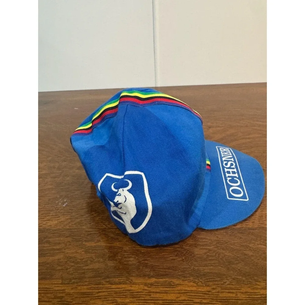 Pace Sportswear Ochsner Cycling Cap Hat Mens‎ One Size Blue Rainbow Stripe USA